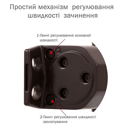 Доводчик RYOBI DS-2055V BC STD с фиксацией до 100кг Коричневый - Фото №5