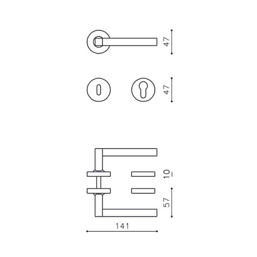 Ручки на розетте OLIVARI Time CO хром матовый - Фото №4