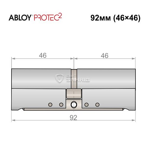 Циліндр ABLOY Protec2 92 (46*46) хром полірований - Фото №4