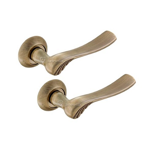 Ручки на розетте MVM/Linde A-2013 (T3-E9) AB  старая бронза - Фото №1