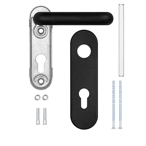 Ручки протипожежні на планці SANTOS 1919 Round Black чорні - Фото №5