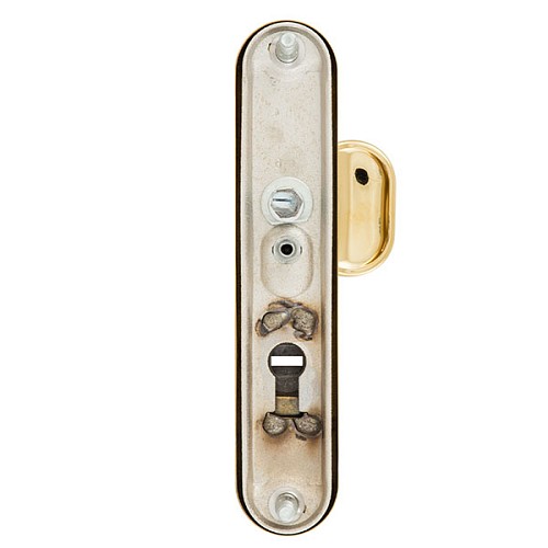 Ручки на планці з протектором ROSTEX Decor R 72мм (40-45мм) фіксована-нажимна титан PVD матовий - Фото №3