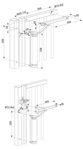 Дотягувач для хвіртки LOCINOX Lion сірий - Фото №3