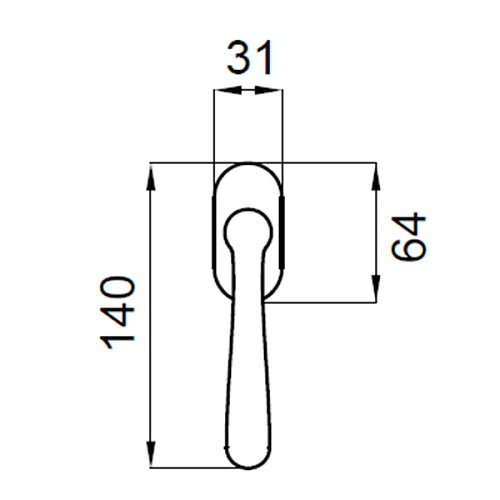 Ручка оконная DND by MARTINELLI Handy блестящая бронза - Фото №2
