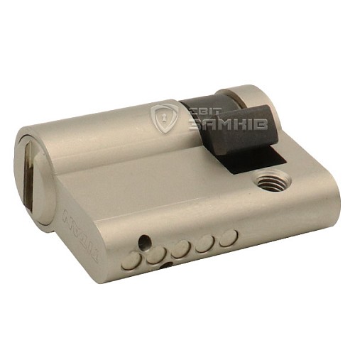 Цилиндр половинка TITAN K55 75 (65*10) никель сатин 3 + 1 ключей - Фото №2