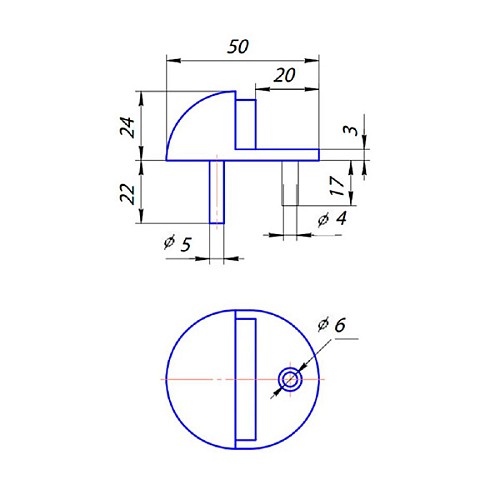 Стопор дверной напольный APECS DS-0002-CR хром  - Фото №2
