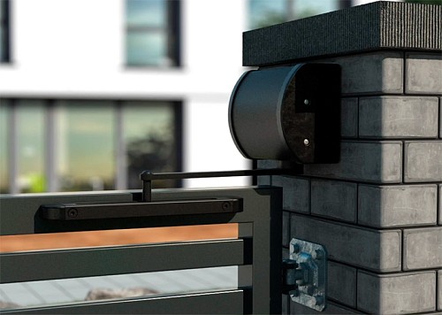 Доводчик для калитки LOCINOX Panther с монтажом на стену и столб черный - Фото №3