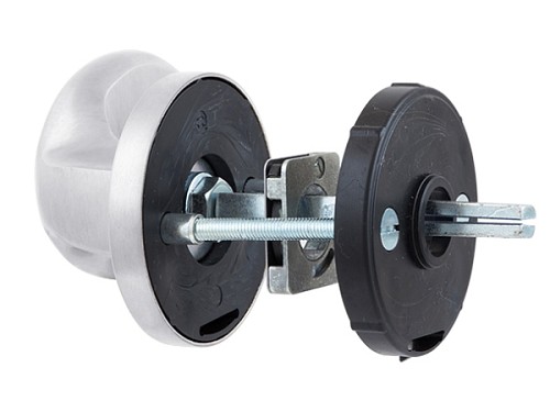 Ручки на розеті ROSTEX Rotondum S62 фіксована-нажимна нержавіюча сталь матова - Фото №3