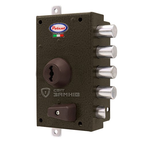 Замок накладной POTENT 1735 (BS45мм) левый 3 ключа - Фото №1