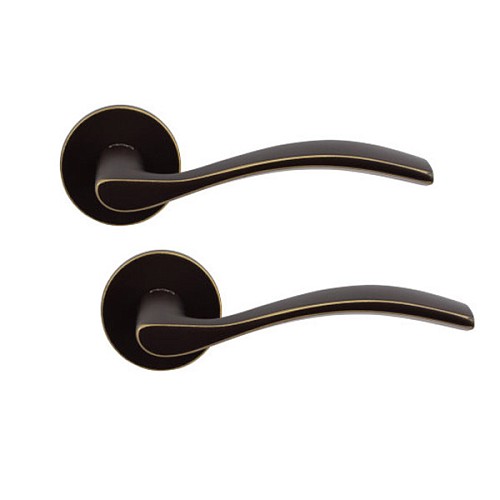 Ручки на розетте RDA Wave тонкая розетта матовая бронза - Фото №1