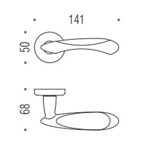 Ручки на розеті COLOMBO Talita LC21 (CD69BZG-CD63) матовий хром/хром - Фото №3
