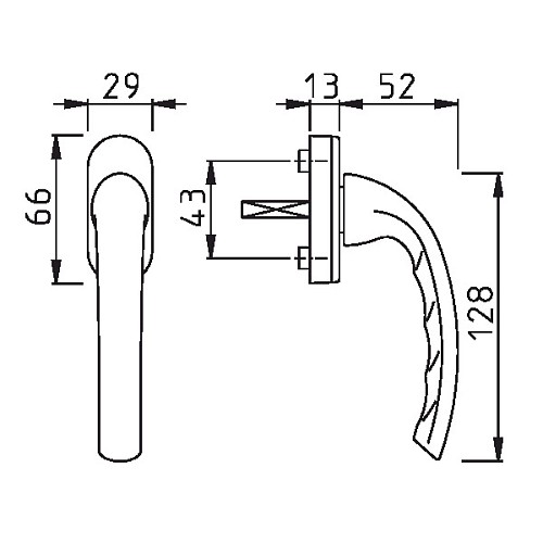 Ручка оконная HOPPE Secustik (Atlanta) коричневая - Фото №2