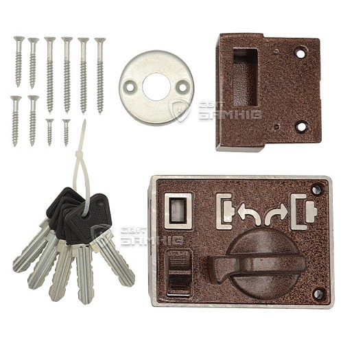Замок накладной КАЛУГА ЗН1 П (BS60мм) 5 ключей (н) - Фото №5