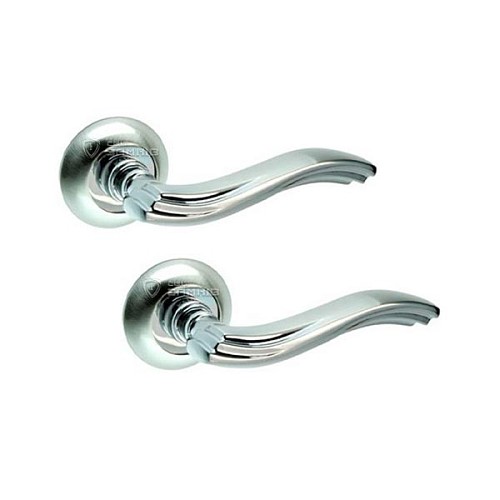 Ручки на розеті KEDR R10.063-AL SN/CP сатин/хром - Фото №1