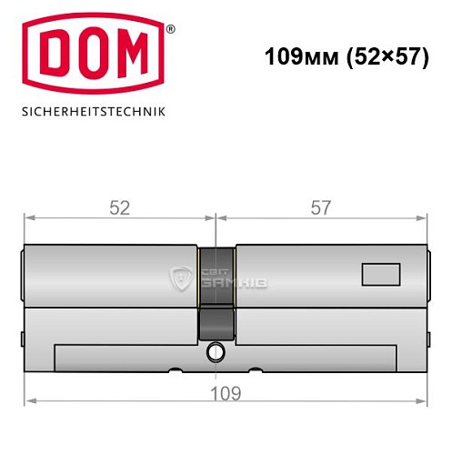 Цилиндр DOM Diamant 109 (52*57) никель сатин - Фото №4