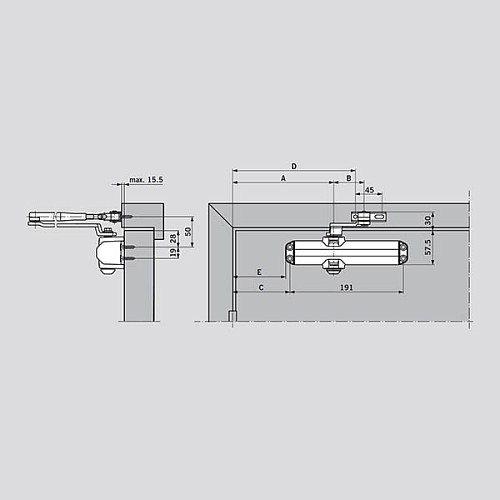 Дотягувач DORMA TS Compakt EN2/3/4 STD HO стандартна тяга з фіксацією до 80кг Білий - Фото №4