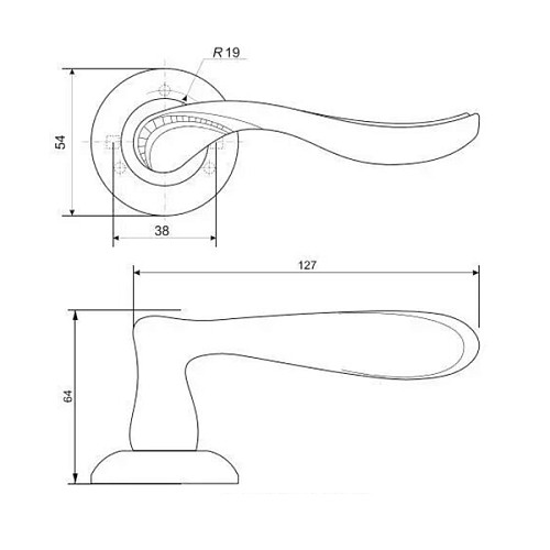 Ручки на розеті APECS Megapolis "Baghdad" H-0872-A NIS нікель матовий - Фото №2