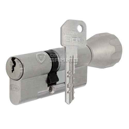 Цилиндр EVVA EPS 107T (51*56T) никель сатин - Фото №1