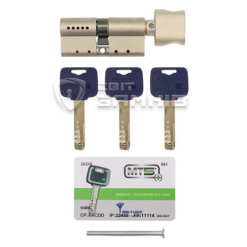 Циліндр MUL-T-LOCK MTL800/MT5+ MOD 95T (45*50T) (модульний) нікель сатин - Фото №5