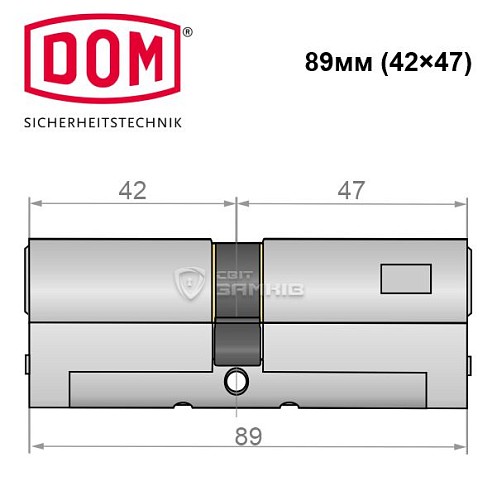 Циліндр DOM Diamant 89 (42*47) нікель сатин - Фото №4