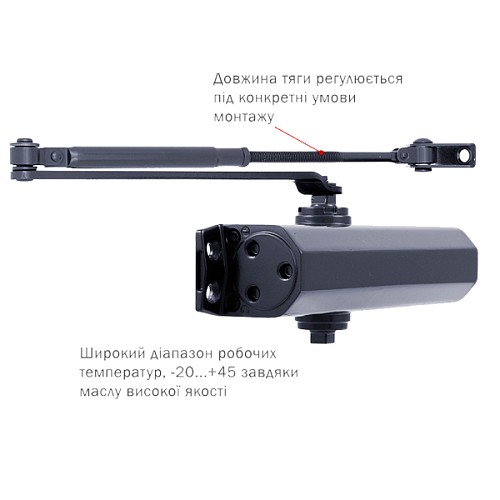 Доводчик RYOBI D-1504 STD до 80кг FIRE Серый Антрацит - Фото №5