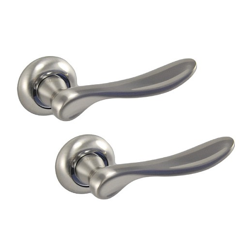 Ручки на розеті SIBA Latina (R02) матовий нікель/хром - Фото №1