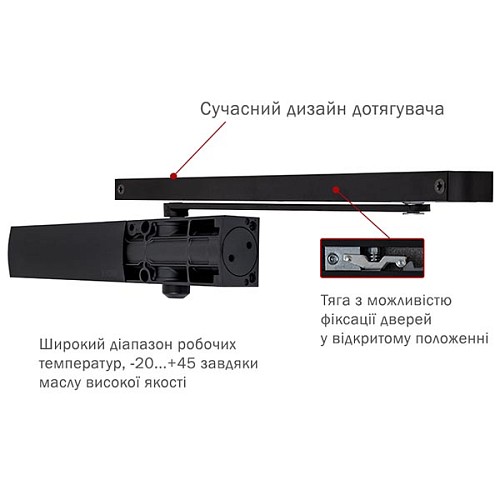 Доводчик RYOBI D-1200 STD до 80кг Черный - Фото №3