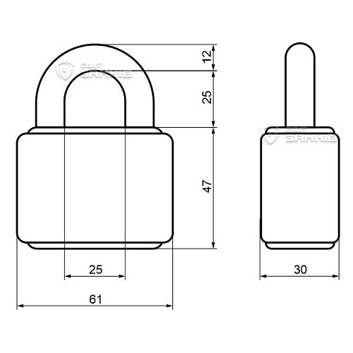 Замок навесной HORST HR-SP1-60D (3 ключа) - Фото №5