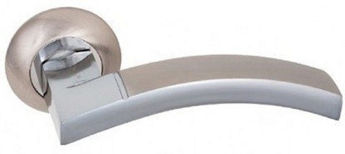 Ручки на розетте KEDR R10.065-AL SN/CP сатин/хром  - Фото №2