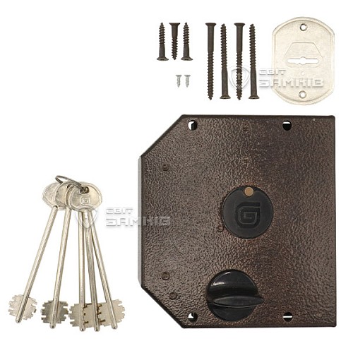 Замок накладной ГАРДИАН 20.05 (BS64мм) горизонтальная скважина 5 ключей правый (н) - Фото №5