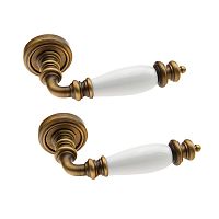 Ручки на розеті FADEX Siena Ceramic V B02 бронза матова/біла кераміка