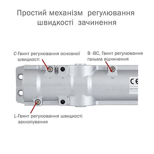 Дотягувач ABLOY DC247 RP BC EN5-7 без тяги до 160кг FIRE Коричневий - Фото №3