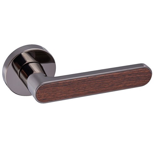 Ручки на розетте GAVROCHE Barium Ba-Z28 BN/BO черный никель/коричневый дуб - Фото №4