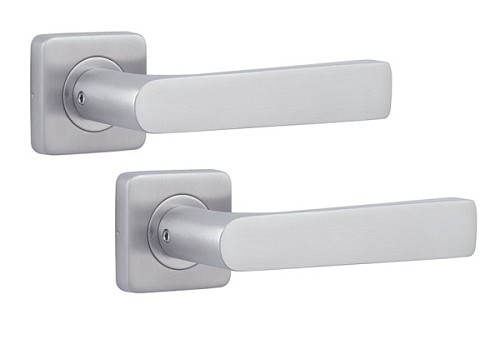 Ручки на розеті ROSTEX Bologna H50 нержавіюча сталь матова - Фото №1