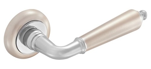 Ручки на розетте MVM Z-1221 (T8-E5) SN/CP матовый никель / полированный хром - Фото №2