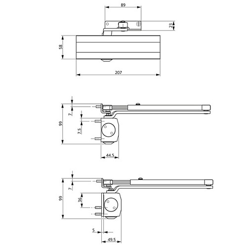 Дотягувач GU ОТS 210 STD до 80кг Коричневий - Фото №4