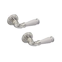 Ручки на розеті GAVROCHE Neodium Nd-Z20 BS/W яскраве срібло/біла емаль