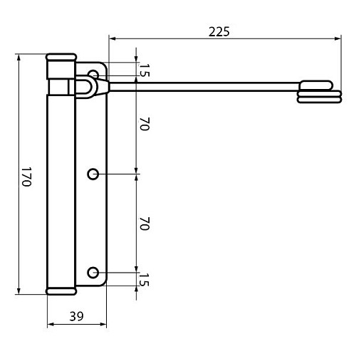 Дотягувач для хвіртки ALDEGHI LUIGI 114VA170S лівий VA антрацит - Фото №5
