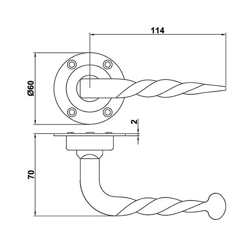 Ручки на розетте для калитки AMIG 101R черный - Фото №2