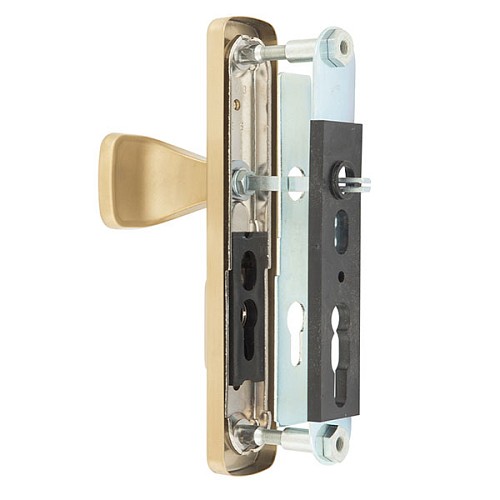 Ручки на планці з протектором ROSTEX Astra R 72мм (38-55мм) фіксована-нажимна титан PVD матовий - Фото №5