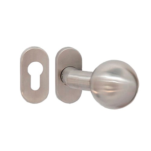 Ручки OVAL INOX + накладки на серцевину (комплект) нержавіюча сталь - Фото №1