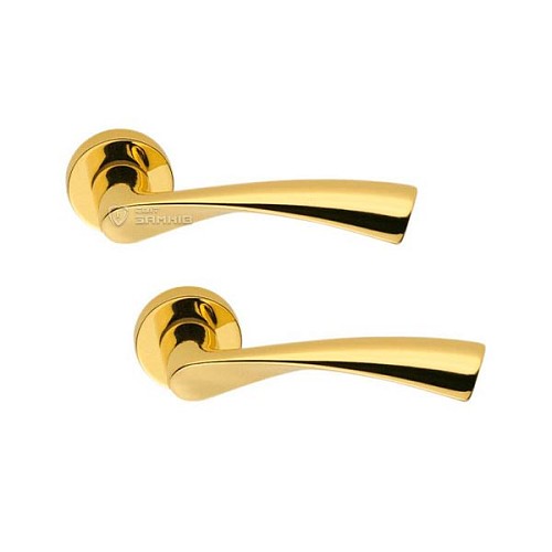 Ручки на розетте COLOMBO Flessa CB51 (CD49BZGG-CD43G) полированная латунь - Фото №1