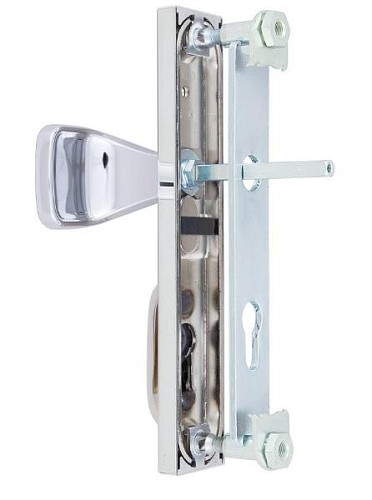 Ручки на планці з протектором ROSTEX R1 R 85мм (38-55мм) фіксована-нажимна хром полірований - Фото №4