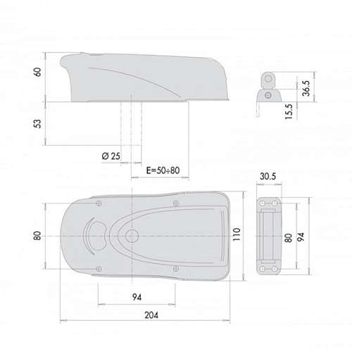 Электромеханический замок CISA Elettrika 1A731 накладной (BS50/60/70/80мм) открывание внутрь - Фото №3