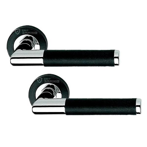 Ручки на розетте LINEA CALI Karina (102) хром/черный