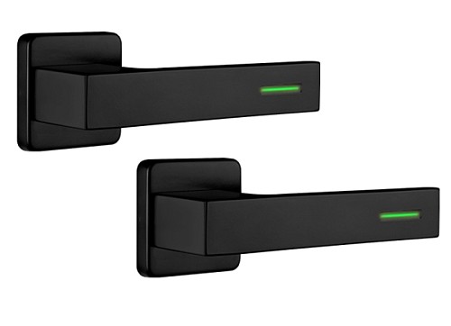 Ручки на розеті ROSTEX Ravena Lumino H53 нержавіюча сталь чорна - Фото №1