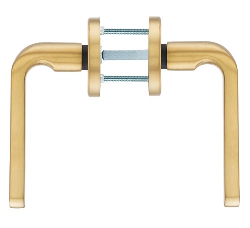 Ручки на розетте с протектором ROSTEX Rotondum нержавеющая сталь матовая титан PVD - Фото №5