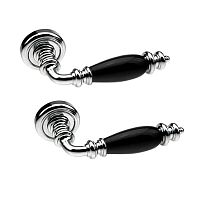 Ручки на розетте FADEX Siena Ceramic V C01 хром полированный/черная керамика