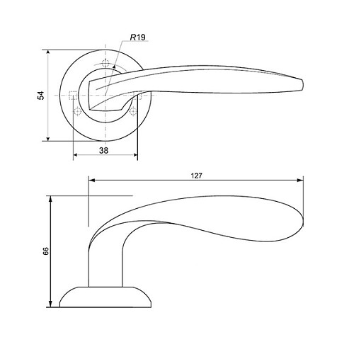 Ручки на розеті APECS Megapolis "Beijin" H-0809-A Nis/Ni нікель матовий/нікель - Фото №2