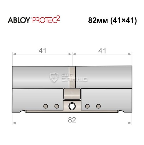 Цилиндр ABLOY Protec2 82 (41*41) хром полированный - Фото №4